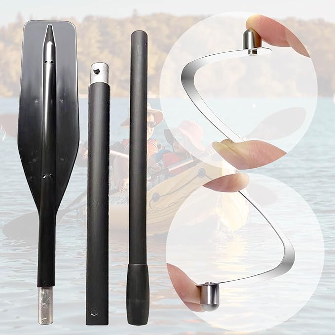 HZMM 8 Pcs Kayak Paddle Spring Snap Clips, Tent Pole Clips, Stainless Steel Push Button Clips, Tent Pole Push Button Spring Clips, Tube Locking Pin Clips for Kayak Paddle Camping Tent Pole