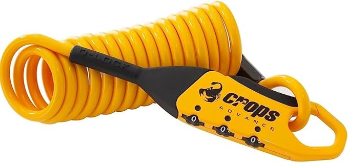Q5-COCON 6ft Yellow Combination Bike Lock Cable, 3-Digit Resettable, Compact Design, Easy to Carry, Bicycle Lock Cable