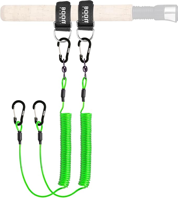 Booms Fishing T02 Fishing Pole Tether, Kayak Paddle Leash, Paddle Board Fishing Accessories, Heavy Duty Fishing Lanyard for Fishing Tools/Rods/Paddles