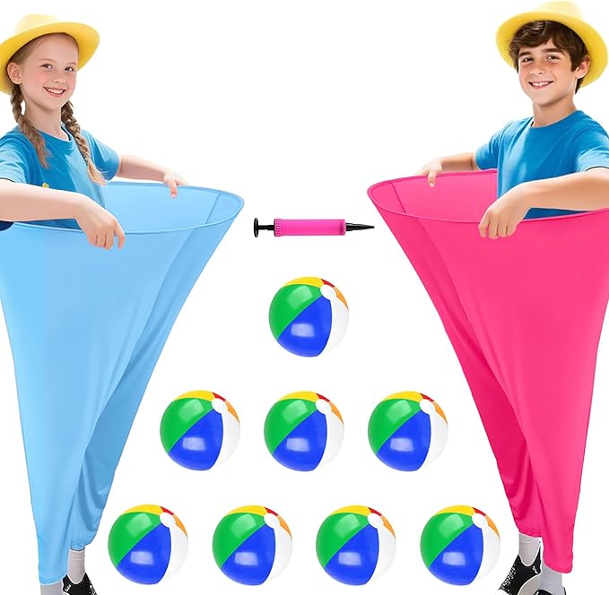 Granny Pants Yard Game Freaky Party Games Pants with Bouncy Balls and Air Pump Oversized Granny Pants Outdoor Game for Adults and Family Interactive Throwing Game for Group Gatherings