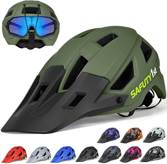 Mountain Bike Helmet for Adults & Youth Lightweight Impact-Resistant with Adjustable Dial & Removable Visor Unisex Helmet for Mountain Biking Bicycle Clcying