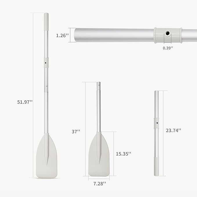 OMENI 2Pcs Dinghy Oars Kayak Paddle Boat Paddle Boat Oars Oars for Row Boat, Rod Water Sports Paddle Grey Aluminium Alloy Oars Canoe Kayak for Inflatable Boat Canoe Water Marine Sports Rowing