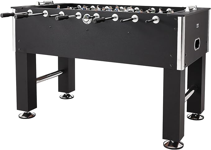 VEVOR Foosball Table, 55 inch Standard Size Foosball Table, Indoor Full Size Foosball Table for Home, Family, and Game Room, Soccer with Foosball Table Set, Includes 4 Balls and 4 Cup Holders, black