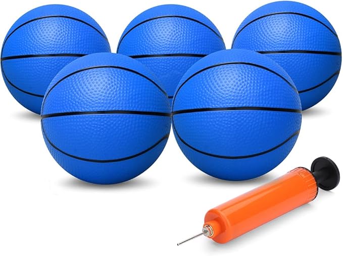 6" Mini Basketball for Kids & Adults, Indoor Basketball for Over-Door Hoop, Toddler Balls Arcade Game 5 Pack