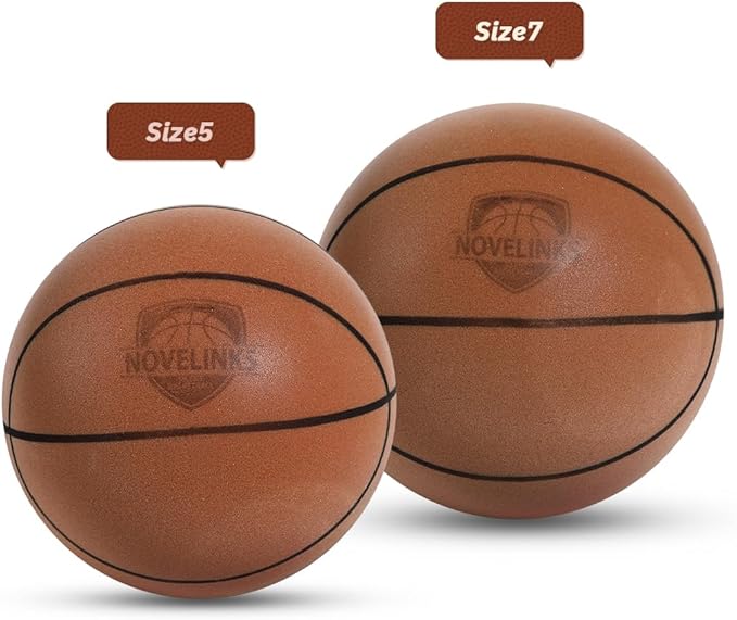 novelinks Silent Basketball Indoor Noiseless Basketball Higher Bounce Training Quiet Ball PU Foam Ball for Indoor Training and Activities