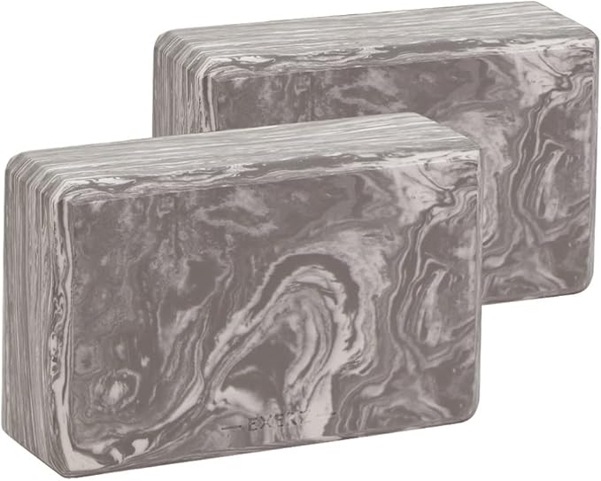 EXERZ Yoga Blocks 2 pack, Gym Blocks, Exercise Workout Fitness Bricks, Pilates Stretch Handstand Non-Slip