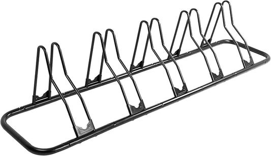 CyclingDeal Bike Rack Floor Parking Bike Stand for up to 6 Bicycles | Indoor, Home & Garage Storage Rack | Stable & Secure Bicycle Stand w/Tire Grooves Up to 29", Holding Plates & Custom Spacing