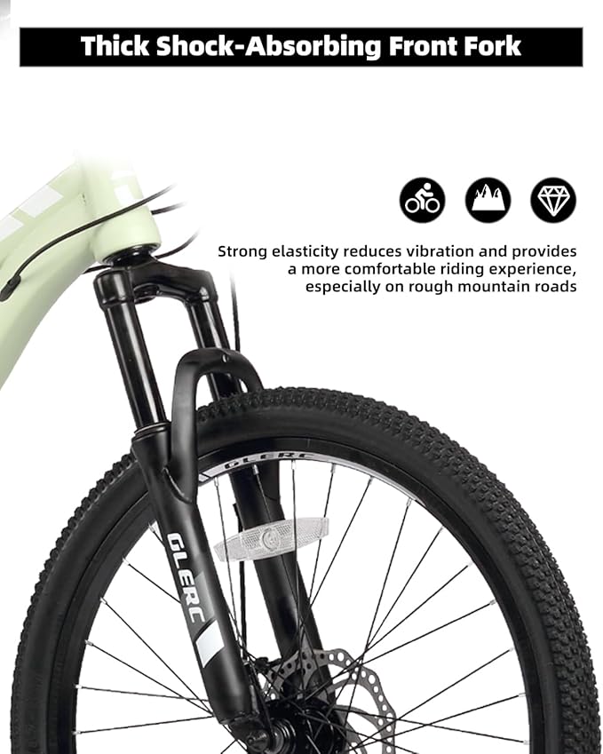 Glerc 20 24 Inch Kids Bike, Kids Mountain Bike for Boys and Girls Ages 6-14, 21-Speed Skyline Bicycle with Front Suspension and Disc Brakes, Multiple Colors