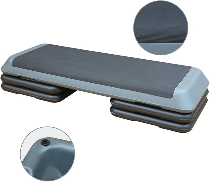 Modern Design Adjustable Aerobic Step Workout Step with 4 Risers Fitness & Exercise Platform Trainer for Home Gym