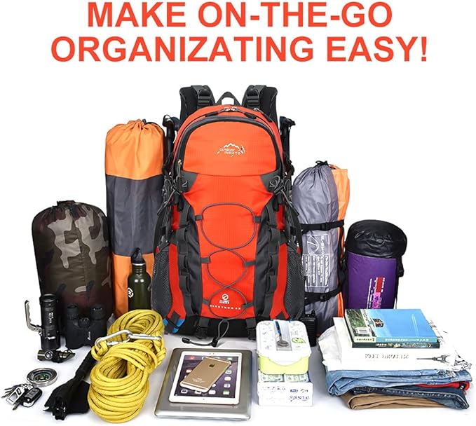 INOXTO lightweight Hiking Backpack 35L/40L Hiking Daypack with Waterproof Rain Cover for Travel Camping Outdoor Men and Women