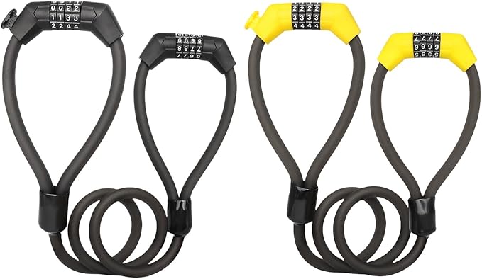 Keyless Double Head Password Heavy Duty Steel Wire High Security Password Password Padlock Cycling Accessories Bearing Mountain Bike Cycling Accessories