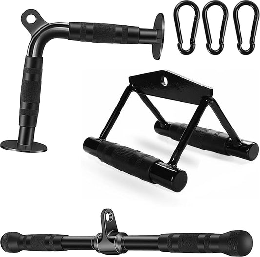 Cable Attachments for Gym, Cable Machine Attachment Set, LAT Pulldown Attachments, Cable Machine Accessories, Tricep Pull Down Attachment, Home Gym Accessories