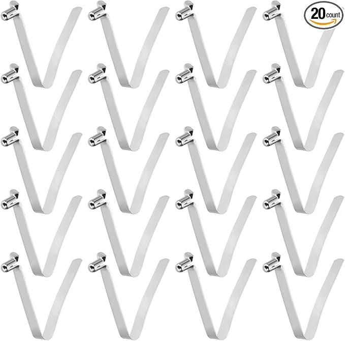 HARFINGTON Single Button Kayak Paddle Snap Spring Clip Spring Steel V-Shaped Hollow Lift Telescopic Locking Tube Pole Clips for Tent Umbrella Camping