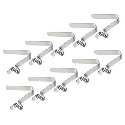 PATIKIL 5.5x3.8mm Kayak Paddle Snaps, 10 Pack Tent Pole Clips Steel V Shaped Single Pin Push Button Spring Clips Lock Tube Pole Clips for Camping Awning