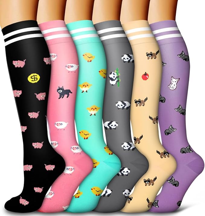 6 Pack Copper Compression Socks for Women and Men Circulation-Best Support for Medical, Running,Nursing,Athletic