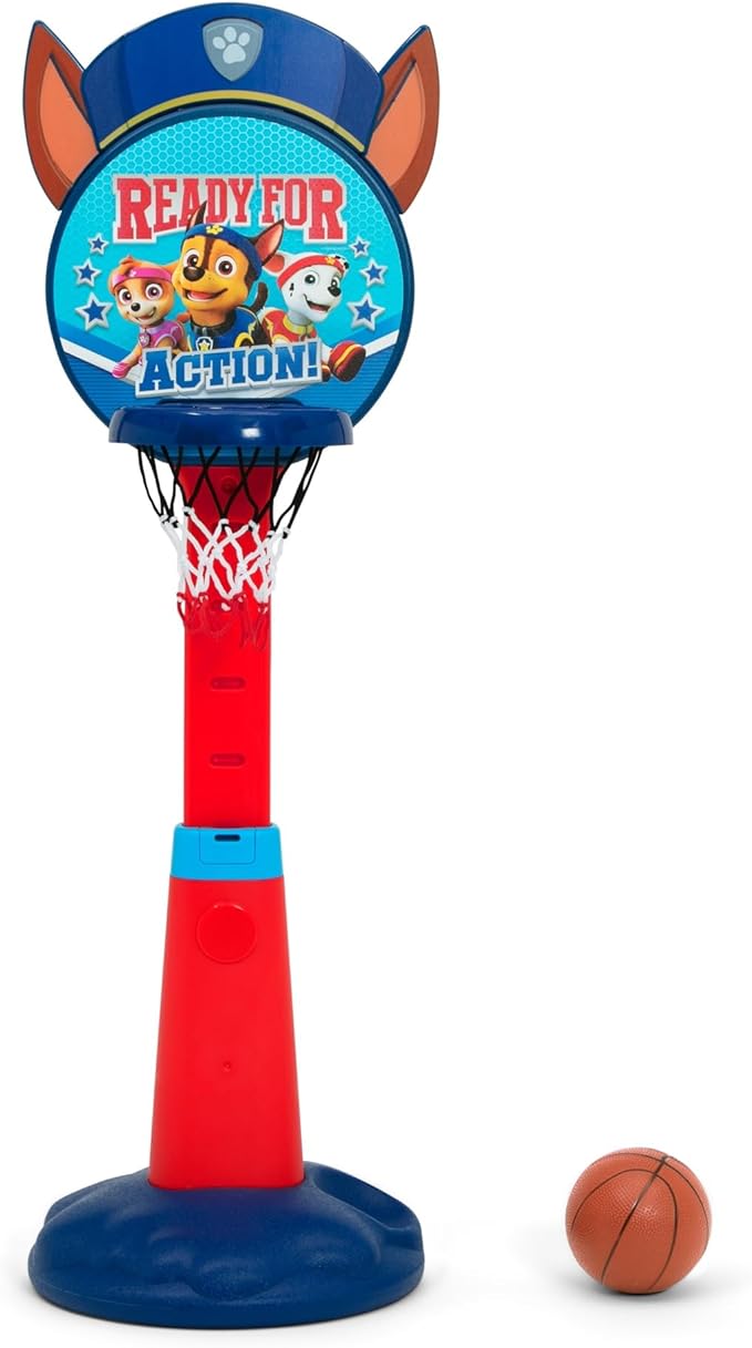 PAW Patrol Plastic Basketball Set by Delta Children – Includes Basketball Hoop, 1 Basketball and Ball Pump