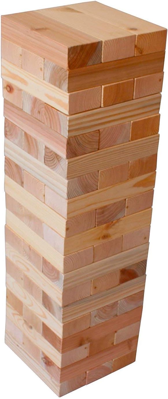 Oojami Giant Timbers Tower: Classic Outdoor Family Fun Stacking Game, 2 Feet Tall and can Grow to Over 5 Feet While Playing