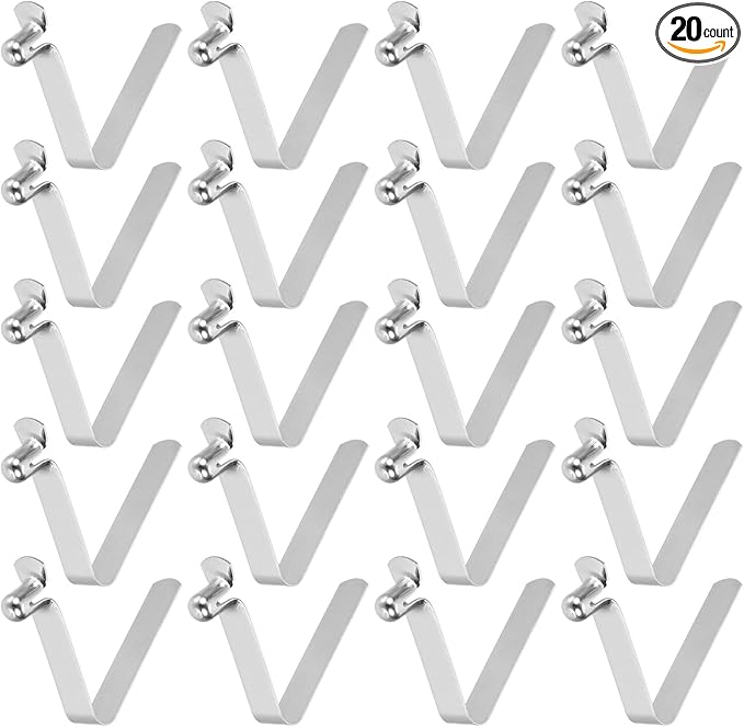 HARFINGTON Single Button Kayak Paddle Snap Spring Clip Spring Steel V-Shaped Hollow Lift Telescopic Locking Tube Pole Clips for Tent Umbrella Camping