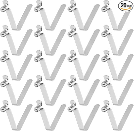 HARFINGTON Single Button Kayak Paddle Snap Spring Clip Spring Steel V-Shaped Hollow Lift Telescopic Locking Tube Pole Clips for Tent Umbrella Camping