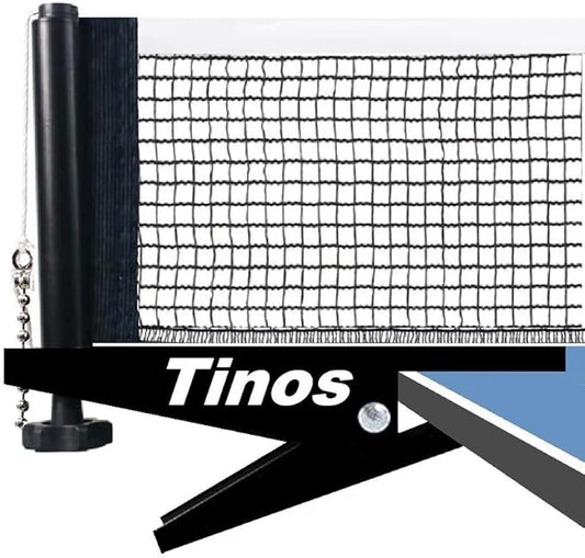 TINOS Professional Ping Pong Net fits 1” Max. Table Thickness | Tension and Height Adjustment | Spring Clamp Table Tennis net & Post Set