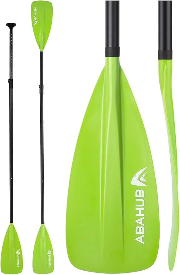Abahub SUP Paddle - 3 Piece Adjustable Paddles - Lightweight Stand-up Paddle Oars for Paddleboard, Adjustable Aluminum Alloy Shaft 68" - 84", Black/Blue/Green/Orange/Red/Yellow Plastic Nylon Blade