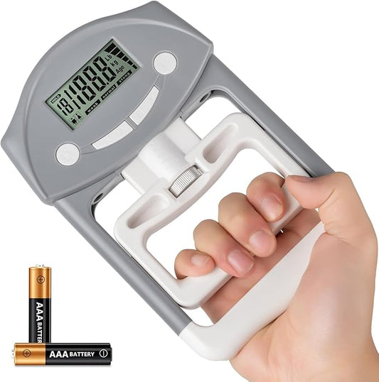 Grip Strength Tester, Hand Grip Dynamometer, Electronic Hand Grip Strength Tester Grip Strengthener Hand Exerciser Meter Digital Hand Grip Training Gauge 220 Lbs / 99 Kgs for Sports, School, Office and Home Use