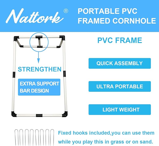 Portable Cornhole Set with 2 Collapsible Cornhole Boards, 8 Cornhole Bean Bags and Carrying Case for Yard Toss Game, Indoor Outdoor Camping Games for Adults Family (3 x 2-feet)