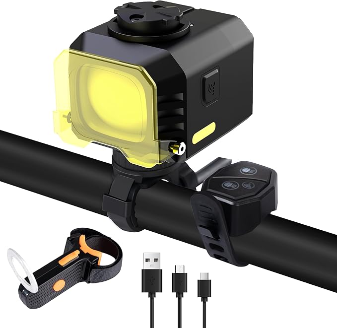 Ultra-Bright Rechargeable Bike Light, IPX5 8 Modes Including Fog Lights, Type-C Fast Charging, Rear Light with 5 Modes – Ideal for Night Riding, Mountain Biking, Commuting, Road Cycling