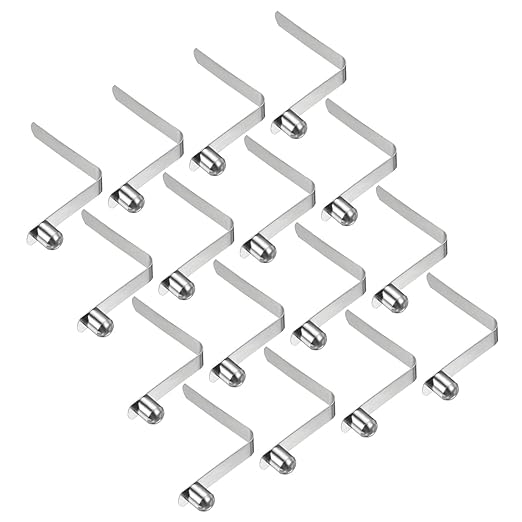 PATIKIL 11x9mm Kayak Paddle Snaps, 16 Pack Tent Pole Clips Steel V Shaped Single Pin Push Button Spring Clips Lock Tube Pole Clips for Camping Awning