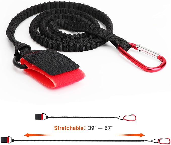 Paddle Leash Safety Rod Bungee Rod Holder Gripping Gear Leash with Innovative Gel Grip to The Paddle or Rod for Kayaking, Canoeing