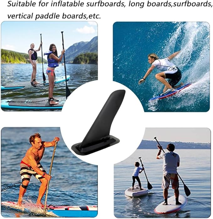 Surfing Fins,Inflatable Paddle Board Fins,9/10''SUP Single Center Fin with Base,Detachable Fin Dock Tail Fin for Long Board Paddle Board Surfboard Surfing Kayak Fin.