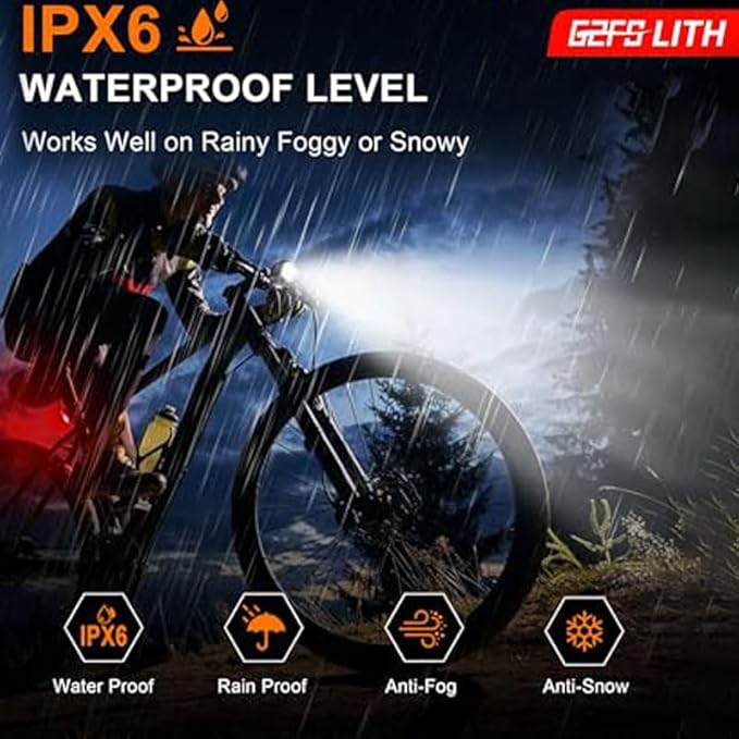Mini Bike LightNew 5+5 Mode IPX6 Waterproof, Type-C Rechargeable, Suitable for Night Riding, with high Brightness Front and Rear,Headlight Taillight for Men Women Kids Road Mountain
