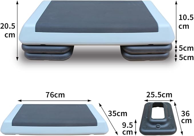 Househould Adjustable Workout Aerobic Stepper in Fitness & Exercise Step Platform Trainer Pink Black with 2 or 4 Risers