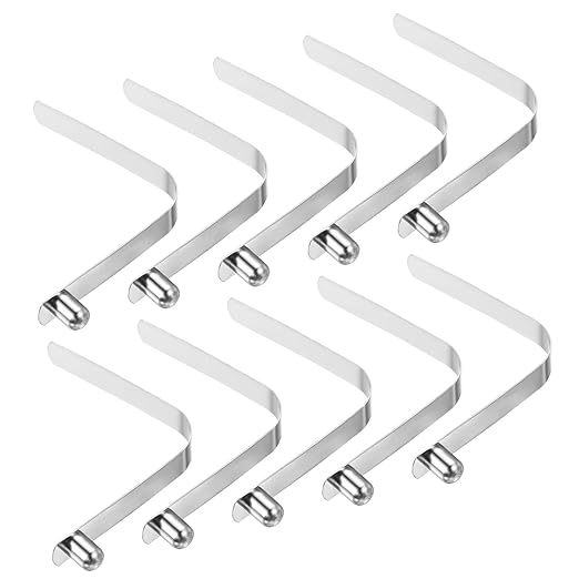 PATIKIL 9.5x7.5mm Kayak Paddle Snaps, 10 Pack Tent Pole Clips Steel V Shaped Single Pin Push Button Spring Clips Lock Tube Pole Clips for Camping Awning