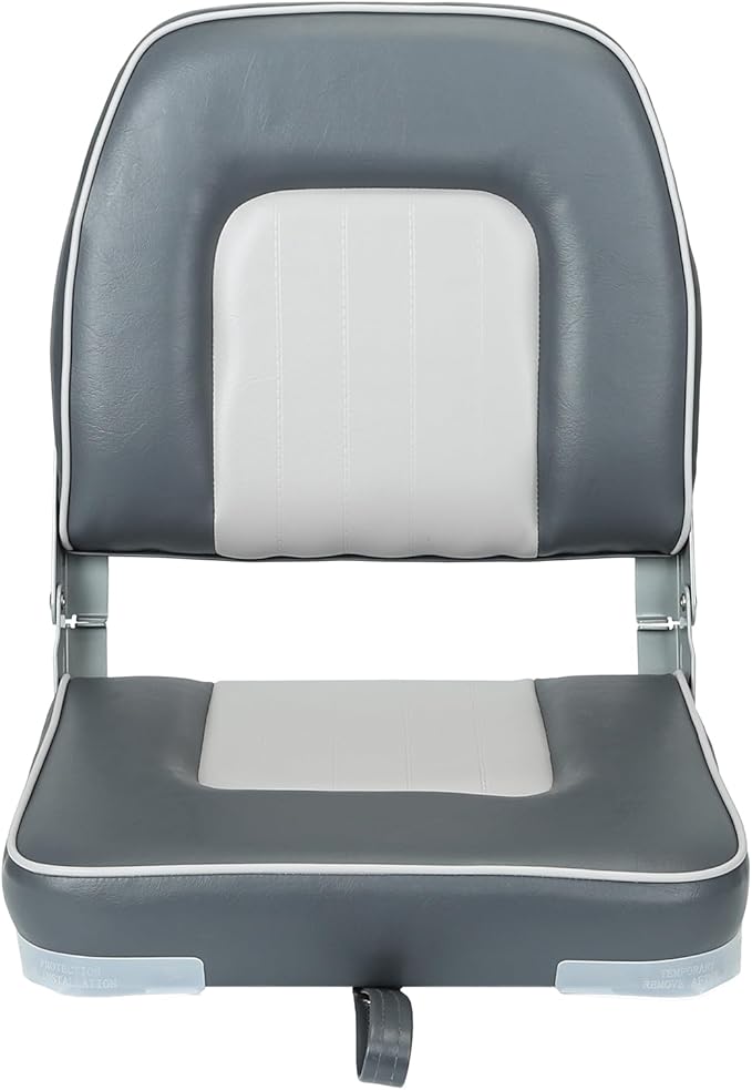 Classic Low Back Fishing Boat Seat with Backrest Folding Boat Chair Marine Bass Jon Boat Seats