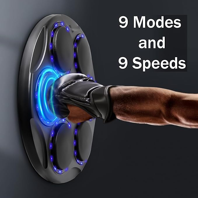 Music Boxing Machine with Gloves, Bluetooth Connection, Wall Punching Pad Boxing Trainer Musical Exercise Equipment for Gym, Office, Home for Workout.