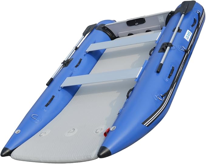 BRIS 11 ft Inflatable Catamaran Inflatable Boat Inflatable Dinghy Mini Cat Boat Blue