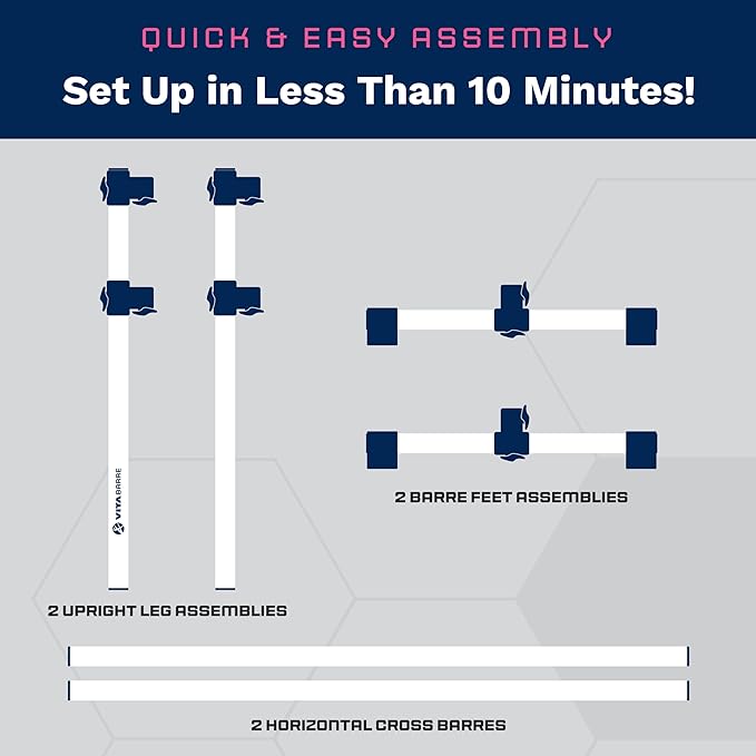 VITA Barre Portable Freestanding Double Ballet Barre, Prodigy, Wood | Adjustable Height, USA Made, Home or Gym Exercise Equipment for Kids & Adults | Dance, Fitness, Pilates