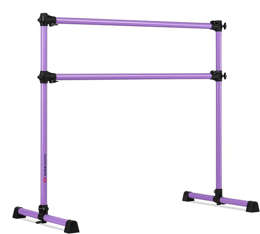 VITA Barre Portable Freestanding Double Ballet Barre, Prodigy, Aluminum | Adjustable Height, USA Made, Home or Gym Exercise Equipment for Kids & Adults | Dance, Fitness, Pilates