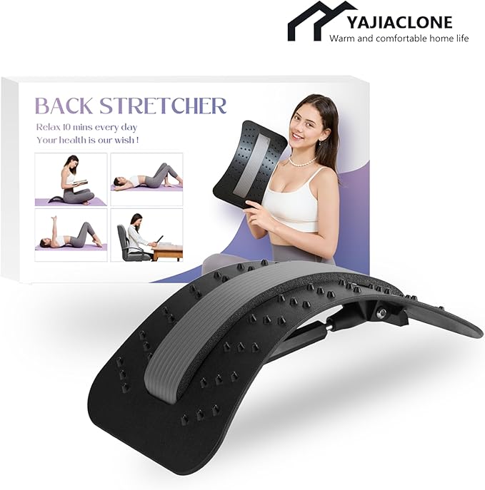 YAJIACLONE Back Stretcher for Lower Back Pain Relief，Adjustable, Portable, Durable-Unique Yoga and Gym Runner Gifts，Sports Fitness Relaxations Gift，Home Office Travel Essentials.