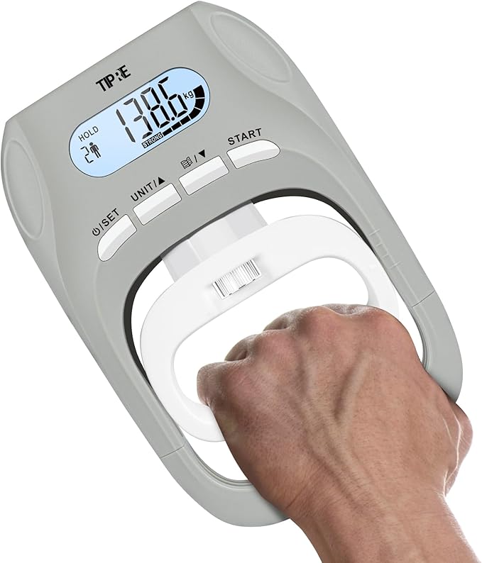 396lbs/180kg Grip Strength Tester, Hand Grip Dynamometer, Digital Grip Strength Tester with LCD Display, Adjustable Hand Grip Training Gauge, Hand Grip Testing for Sports Home School Use