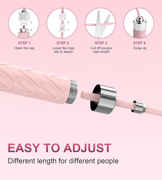 Jump Rope for Fitness, AUMCDIK Speed Skipping Rope for Women Men, Adjustable Jumping Rope with Alloy & Silicone Handle for Workout Boxing Aerobic Exercise