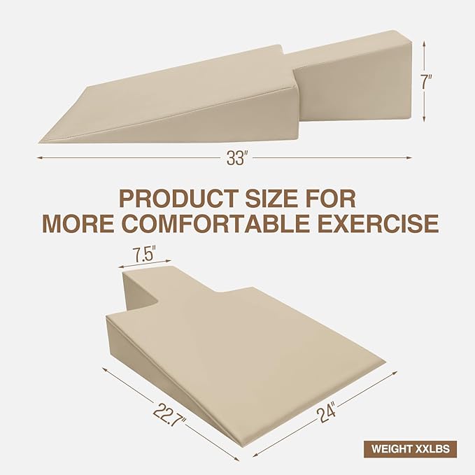 Large Upholstered Pilates Wedge for Pilates Reformer, Exercise Equipment for Pilates Reformer Machine, Workout Pad for Floor Exercises, Ideal for Home Pilates and Studio Use