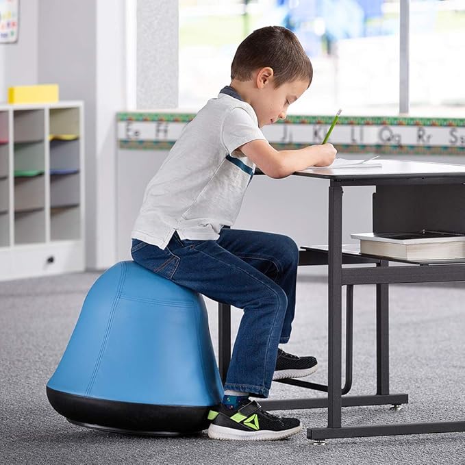 Safco Runtz Swivel Ball Chair for Kids, Anti-Burst, Exercise Ball Chair, 360° Rotation, Supports Movement, Better Posture and Balance, Black