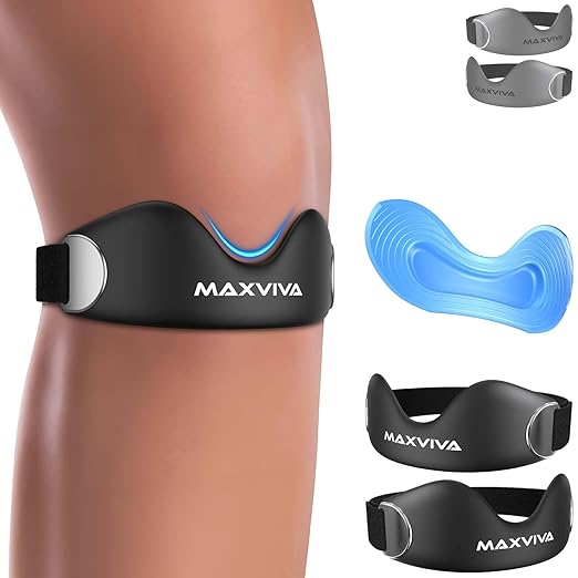 Patellar Tendon Support Strap 2 Pack, Knee Brace Patella Band for Running Hiking Basketball Gym Fitness Tennis Badminton Cycling, Offers Relief from Meniscus Tear and Knee Pain.