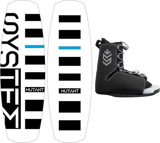 System Wakeboard Package Mutant with Tour Wakeboard Bindings Fits Boot Sizes 8-13 Boards 134, 138, 142 cm