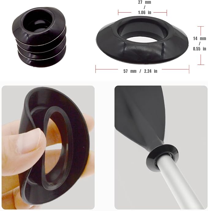 4pcs Kayak Paddle Drip Rings & 2pcs Paddle Connector, Rubber Canoe Paddle Drip Ring, Universal Fit Your Kayak Paddle Shaft, Lightweight Portable Canoe Boat Paddle Accessory