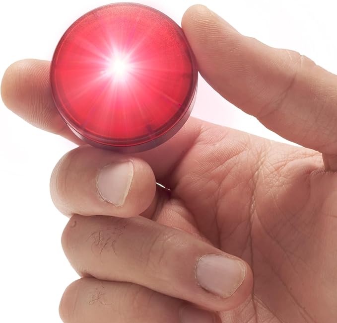 Everbeam E100 LED Safety Lights for Walking at Night - Waterproof Bike Light Excellent for Runners, Cycling, Dog Walking, Kayaking-Bright Clip On LED Light, Many Straps for Wearing - 2 Pack, Red