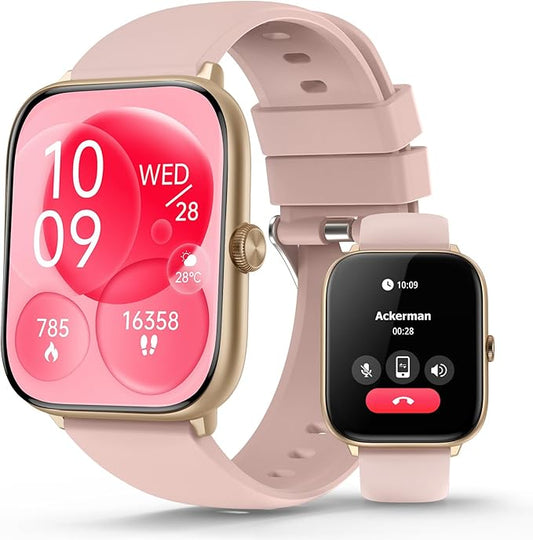 Smart Watches for Women with Blood Pressure, 2.06" AMOLED Touchscreen, 118 Sports Modes, Fitness Tracker with Heart Rate Sleep Blood Oxygen Monitor, IP68 Waterproof, Compatible with iPhone and Android