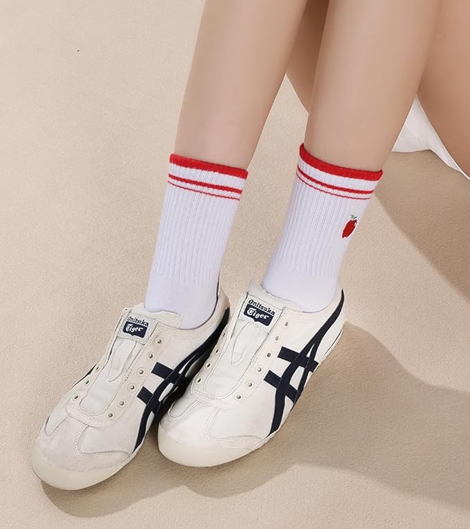 EUDOLAH Cute Yoga Socks for Women Pilates Barre Breathable Non-Slip Crew Grip Sock With Stripes Anti-friction Athletic Socks
